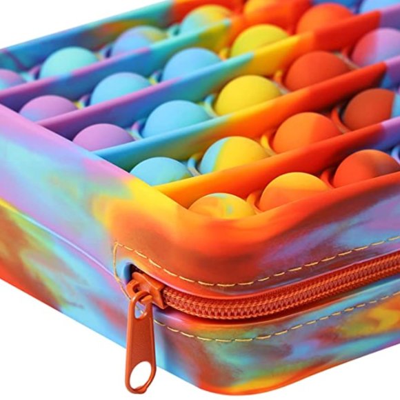 2 FOR $25 Pop It Fidget Tie Dye Pencil Cases - Picture 3 of 6